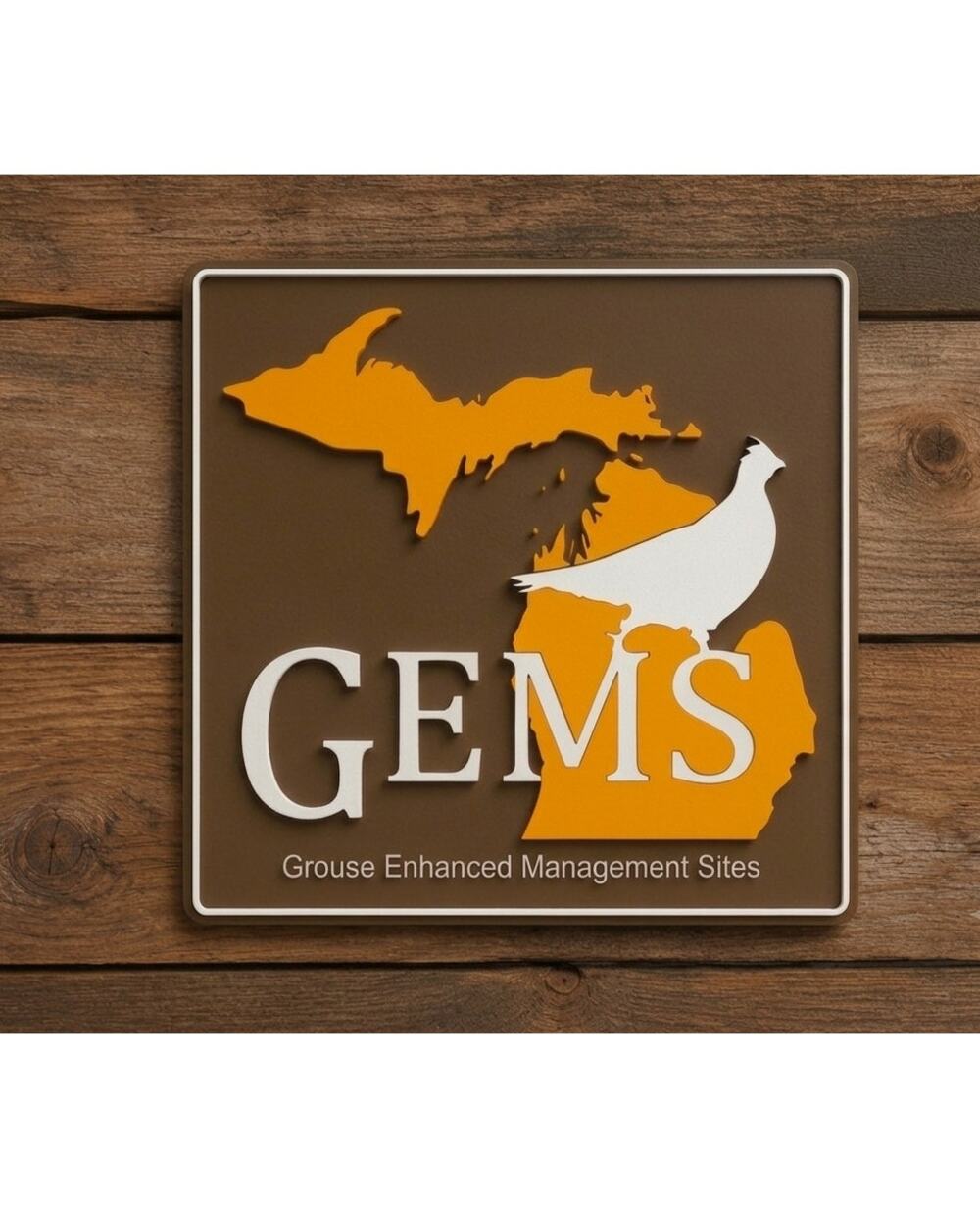 Michigan DNR Grouse Enhanced Management Site Sign GEMS Dept Natural Resources
